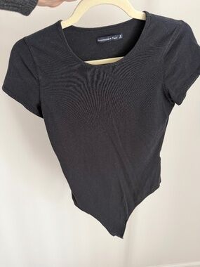 Abercrombie and Fitch Short Sleeve Black Cotton Bodysuit